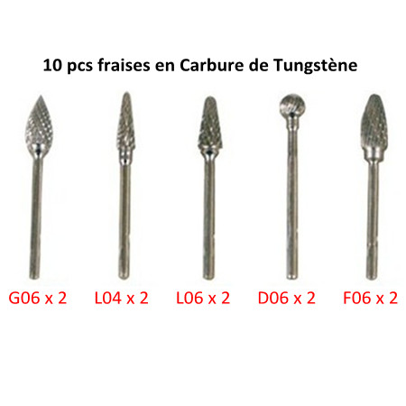 10 pcs Tungsten carbide cutters imported from Switzerland